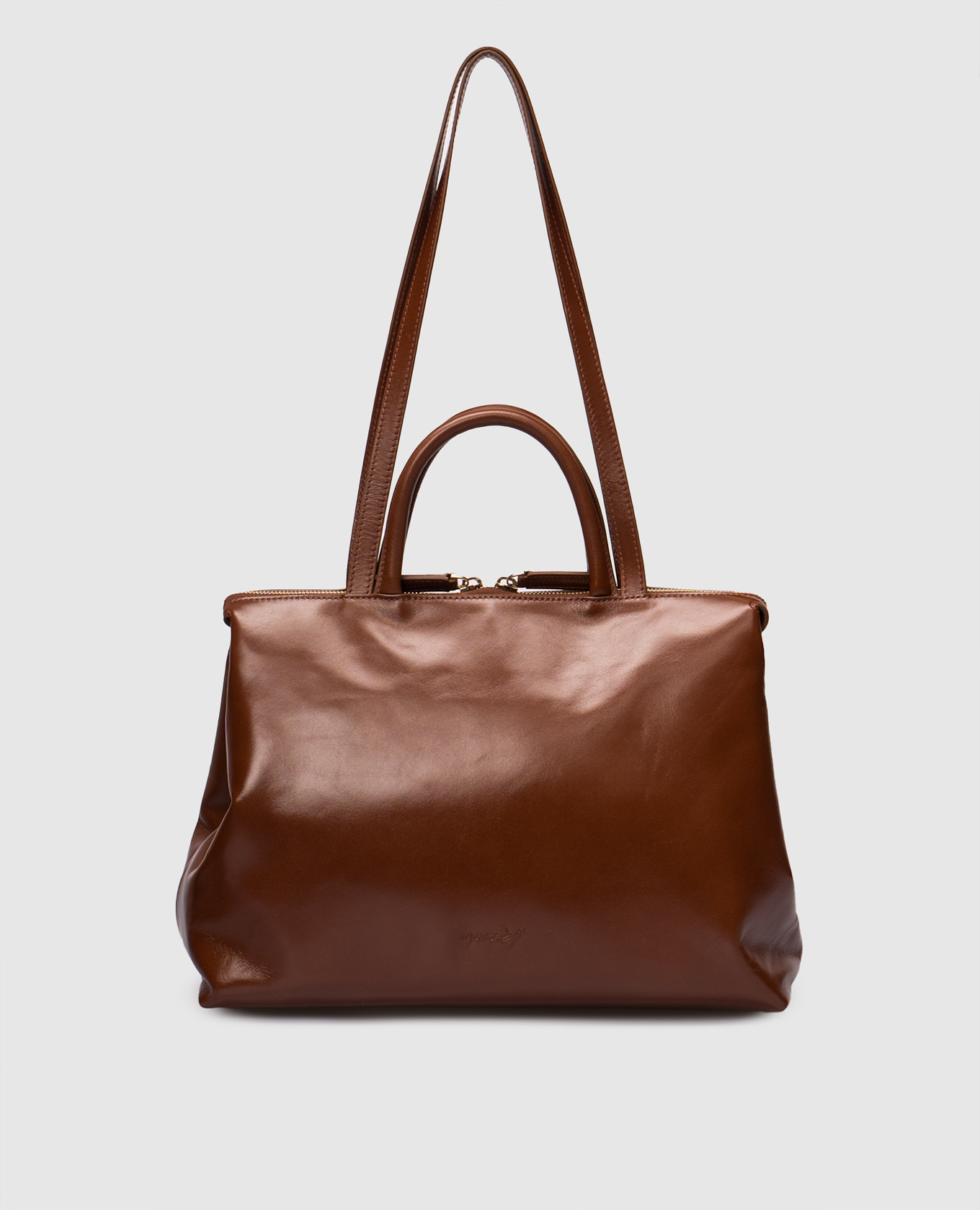 

Brown leather glossy tote bag 4 Dritta Marsell