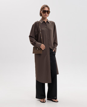 Toteme Brown silk shirt dress 263WRD0411FB0115