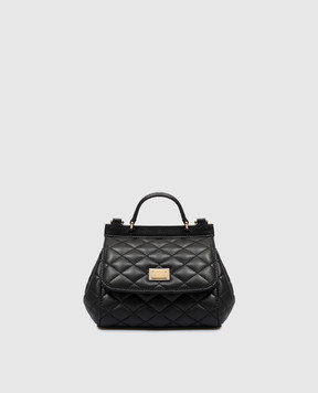 Dolce&Gabbana Children's black leather bag Sicily EB0003A3L70