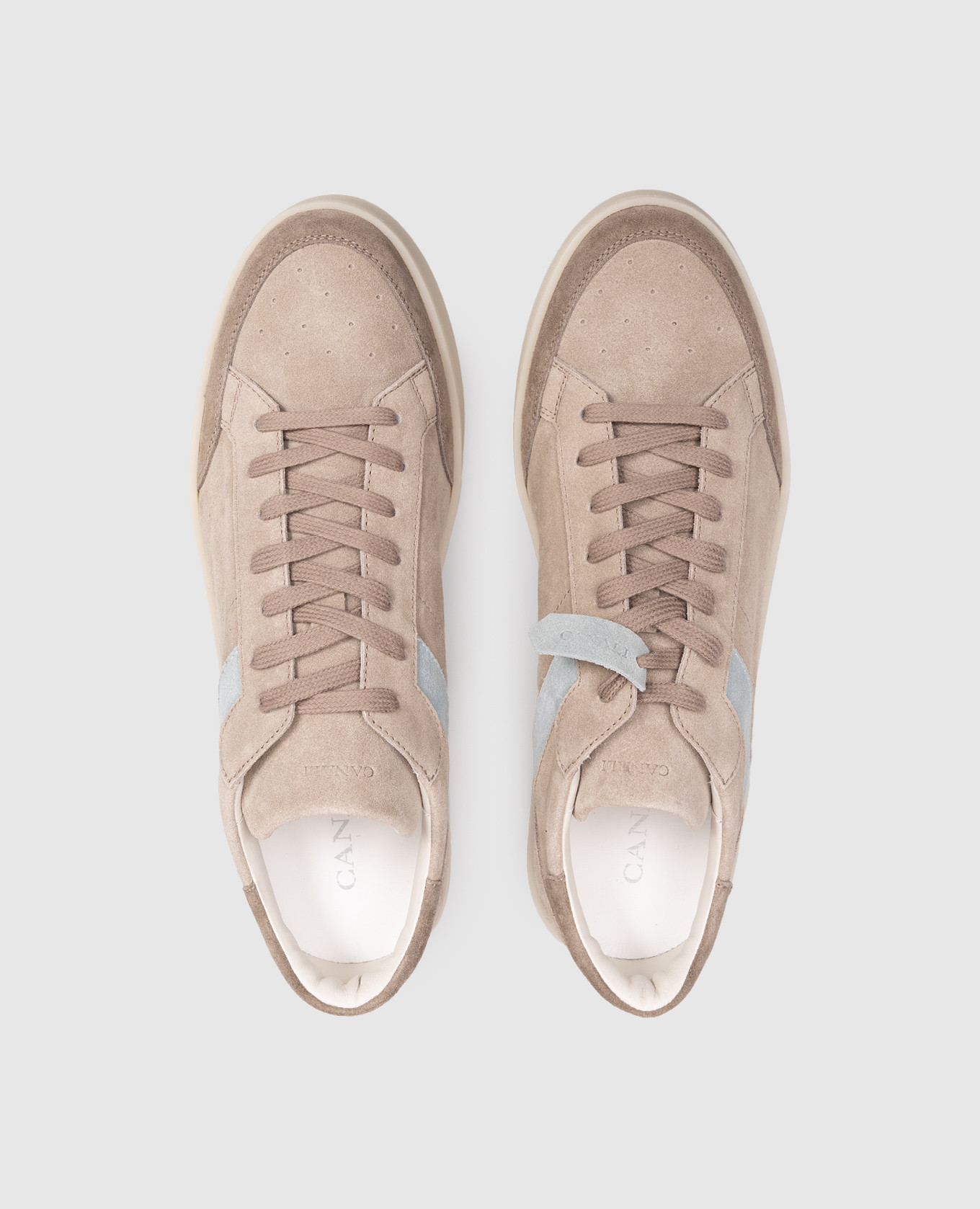 

Beige suede sneakers with logo Canali