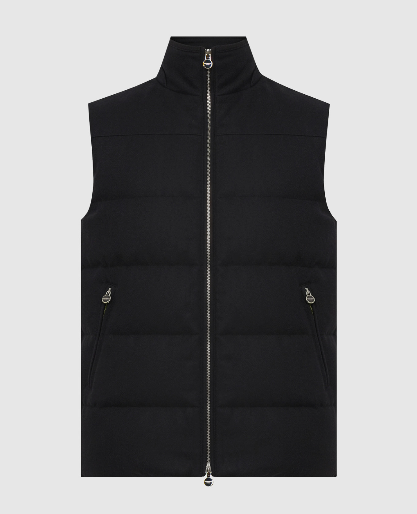 Black wool down vest