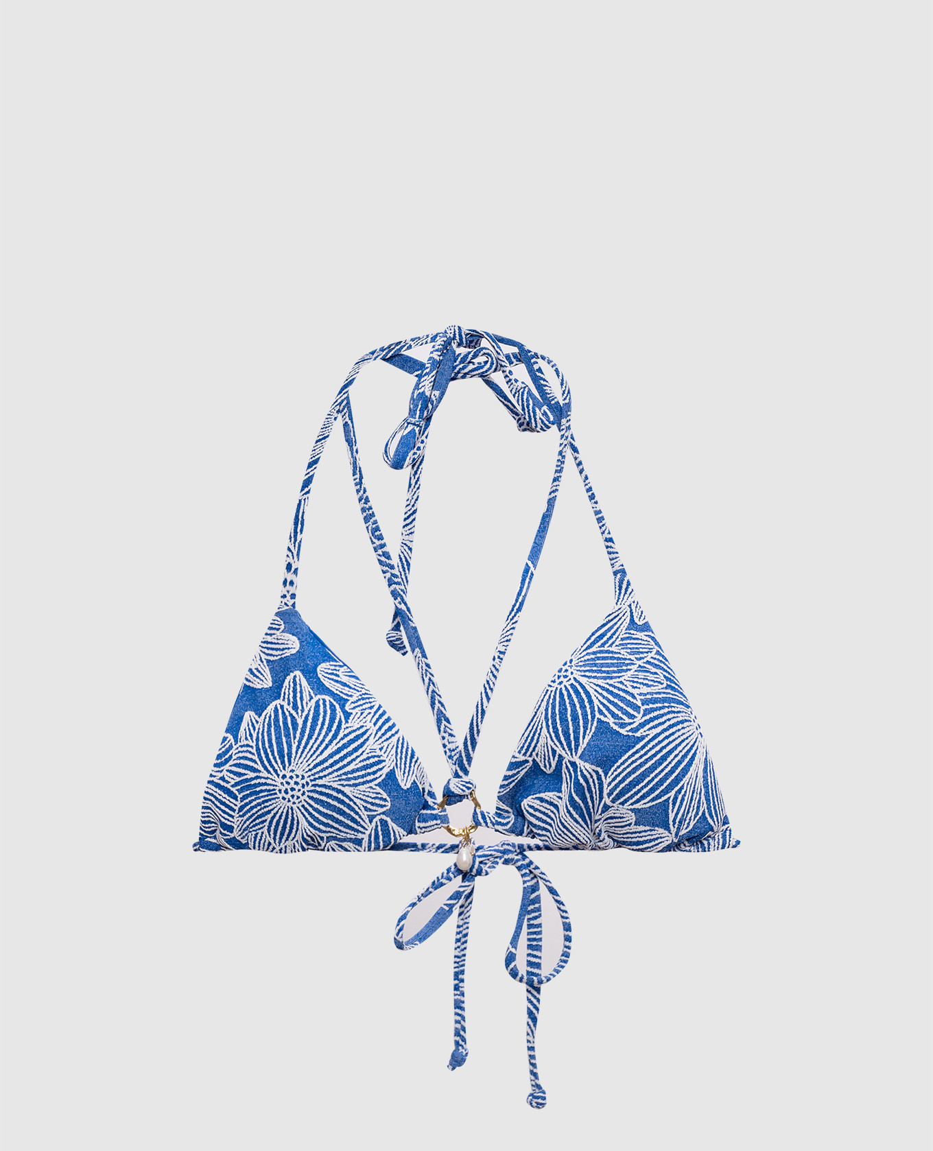 Blue floral swimsuit bodice