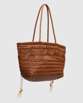 Gianni Chiarini Paloma brown leather tote bag with weave BS11371COMMPLINT