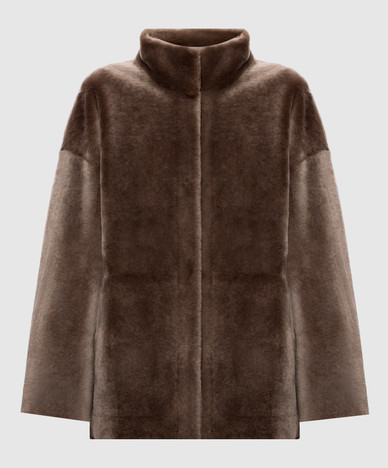 Brown sheepskin coat