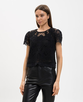 Twinset Black top with embroidery 261TP2581