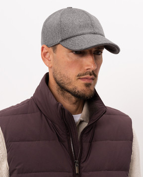 Peserico Gray wool and cashmere cap R76061C006717