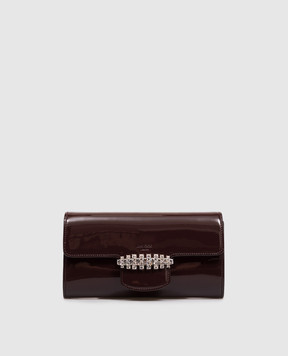 Jimmy Choo Bing burgundy patent leather clutch BINGWALLETCHAINRMR