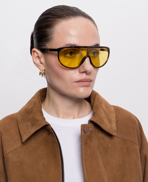 Toteme Brown Shield Aviator Sunglasses 263WAE0011EC0001