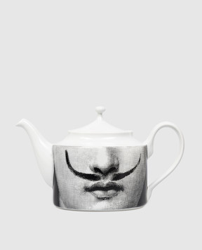 Fornasetti White porcelain teapot Tema e Variazioni P22X445
