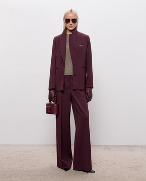 Allude Brown cashmere and silk knit top with sequins 26577103