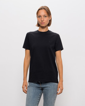 Balmain Black T-shirt with monogram embroidery TS0000000016