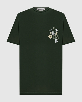 JW Anderson Green T-shirt with embroidered logo JT0376PG1937