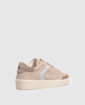 Canali Beige suede sneakers with logo RB01269491214