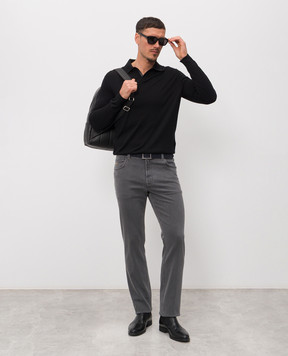 Stefano Ricci Grey jeans with logo patch MFT61B3190T62BK