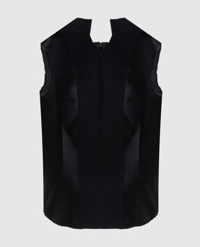 Marc Le Bihan Black wool and silk top 26112