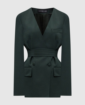 Jacob Lee Green double-breasted wool jacket WWB2055AW25BG