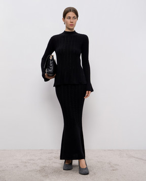 Twinset Black golf with patterned wool 252TP3321