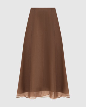 Brunello Cucinelli Brown silk skirt MP940G3877