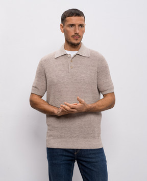 Brunello Cucinelli Beige polo with linen M2L707715