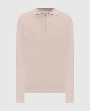 Cashmere&Whiskey Beige wool, silk and cashmere polo shirt 474Z