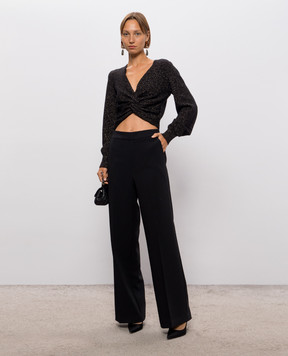 Twinset Black cropped wool and cashmere sweater 262TT3070