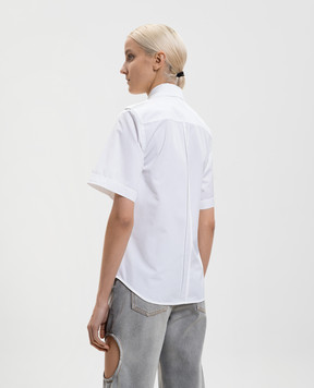 Off-White White Popeline shirt with branded patches 2GG00AS26FAB001