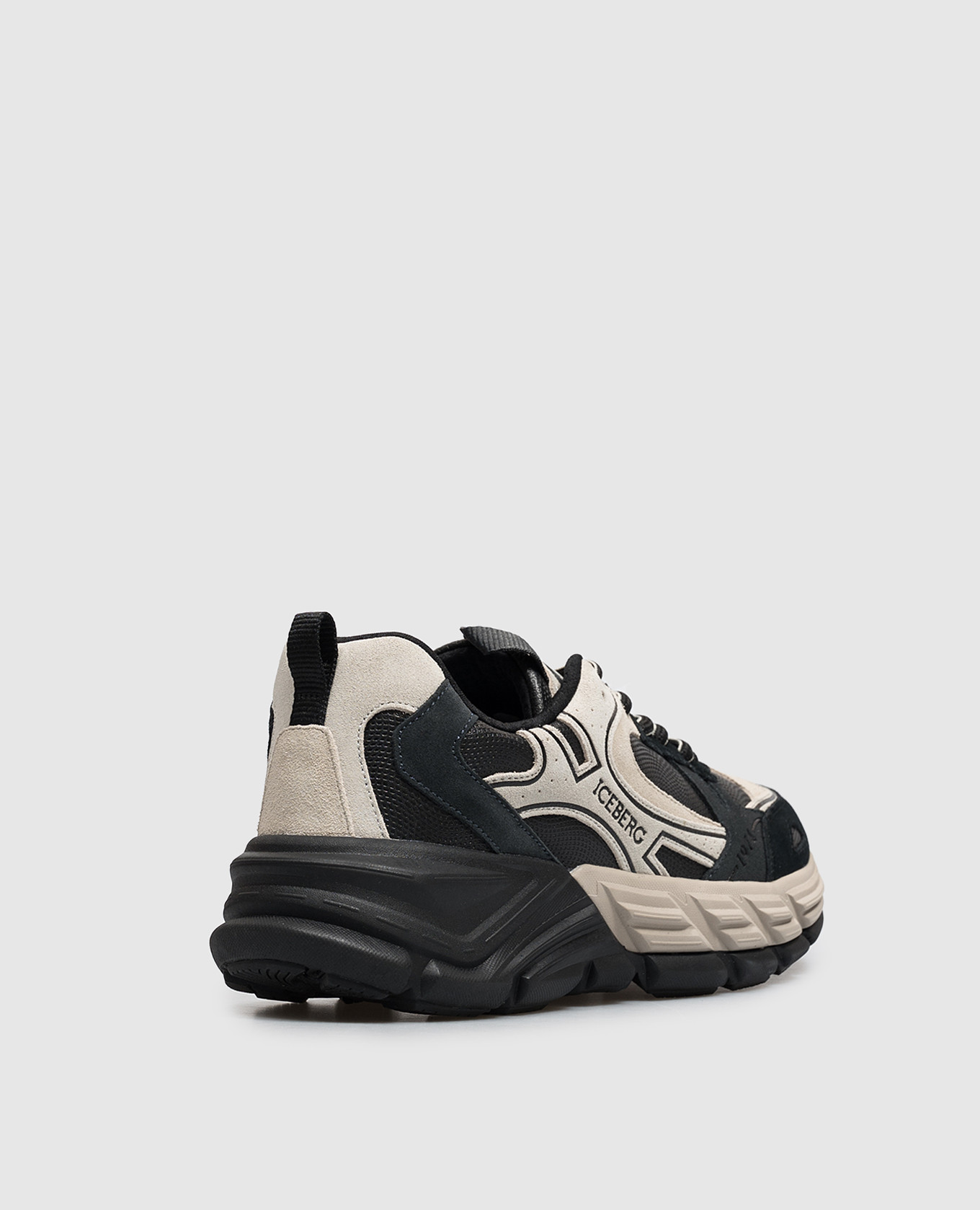 Black logo-embossed combination sneakers Iceberg 3