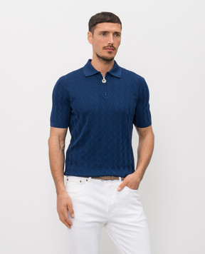 Stefano Ricci Blue polo with silk K818106P31F26172