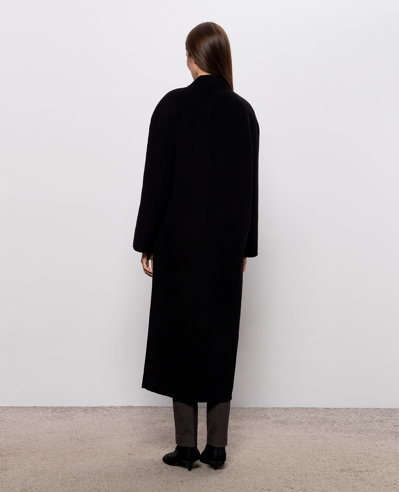 Black double-breasted IRVIN wool and cashmere coat Loulou de Saison 4