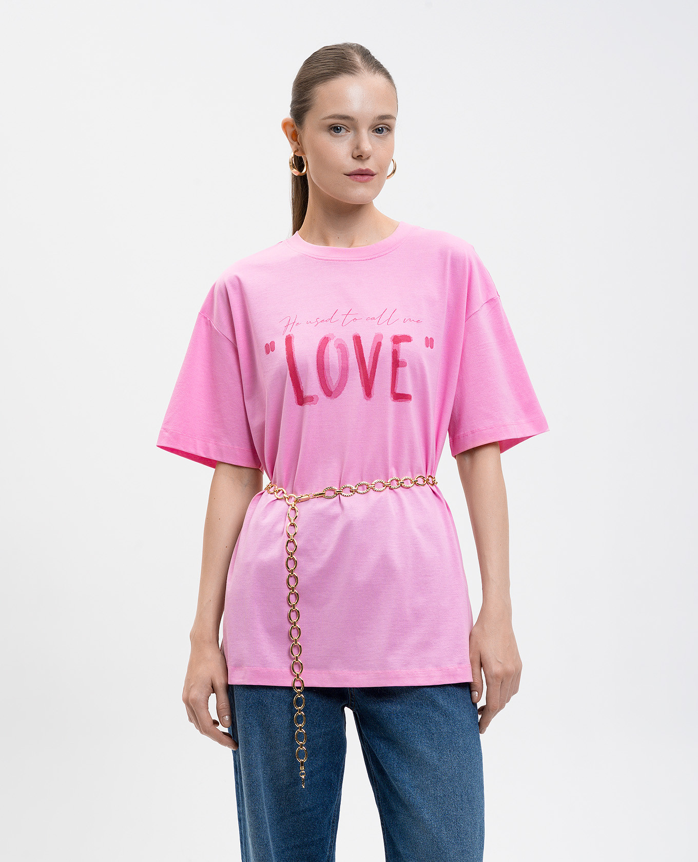 

Gold chain belt with crystals Twinset, Golden