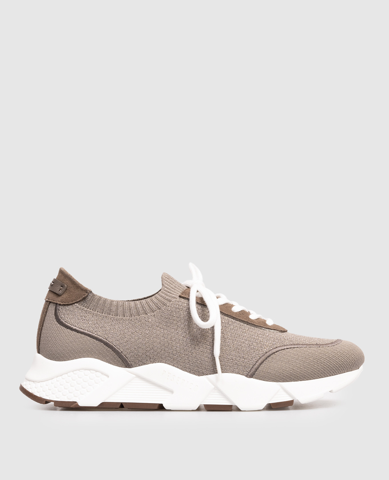 Brown sneakers with lurex