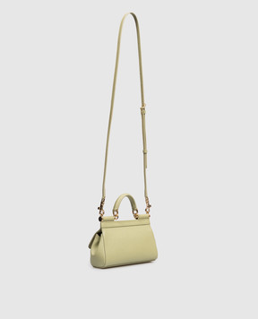 Dolce&Gabbana Sicily green leather bag with logo plate BB7116B1001