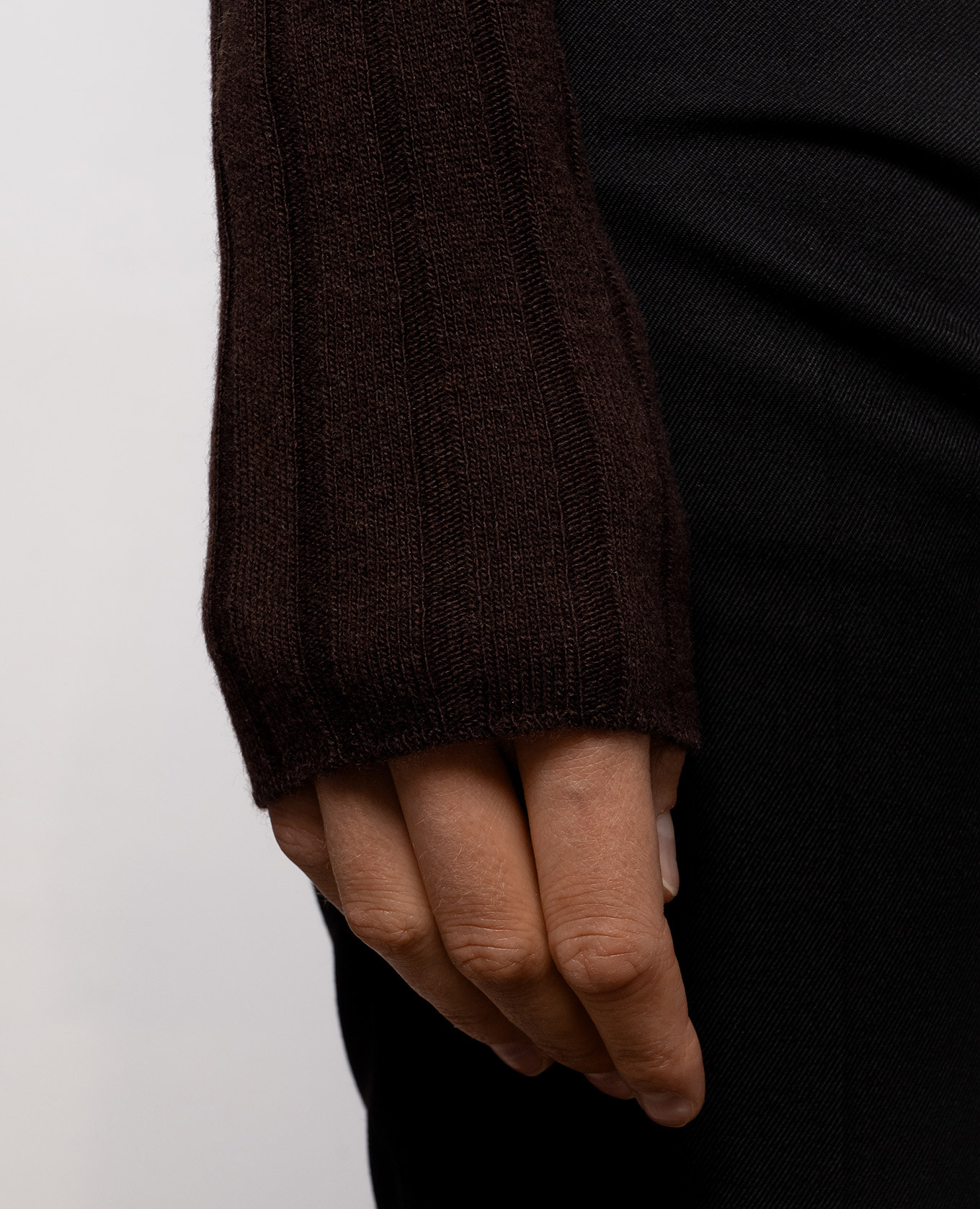 Brown ribbed wool and cashmere pullover AMIRI 5