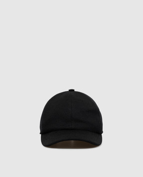 MooRER ROBINSON black wool and cashmere cap ROBINSONSLE