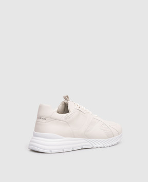Stefano Ricci Beige leather sneakers with perforations UV689G6696WY