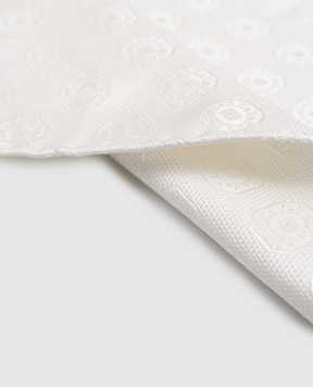 Brunello Cucinelli White silk scarf with woven pattern MX8740091