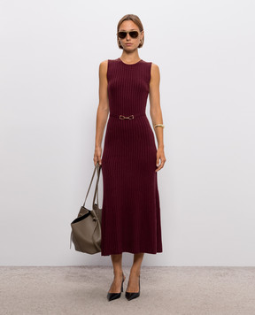 Gabriela Hearst Meier burgundy wool and cashmere dress 4269600A004