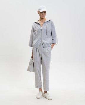 Peserico Grey melange sports jacket with monil chain A12574J002379