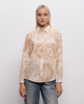 Momoni Beige Meudon silk blouse MOSH00403MO