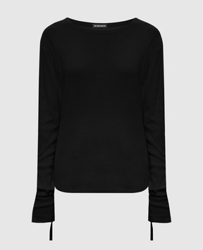 Ann Demeulemeester Black ribbed long sleeve B0014242FA659