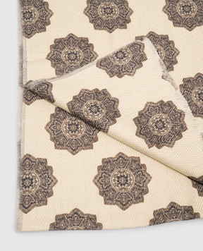 Pini Parma Beige wool scarf with a pattern 60625002