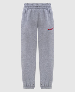Off-White Grey melange joggers with logo embroidery 2CH006S26FLE001