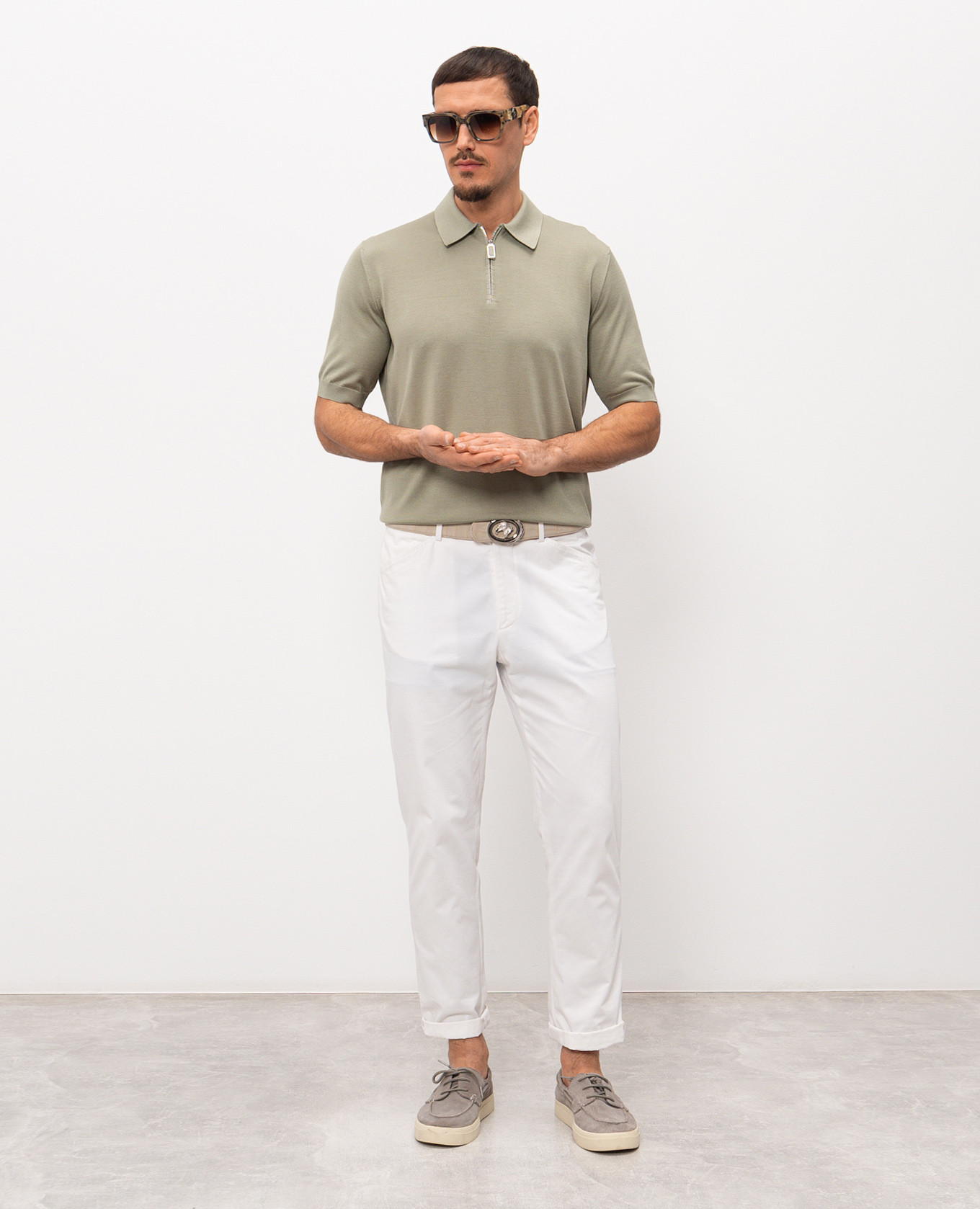 Green silk polo shirt Stefano Ricci 2