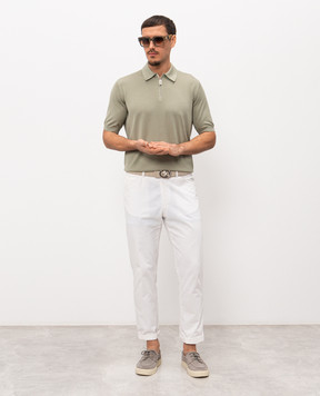 Stefano Ricci Green silk polo shirt K616006Z41F26102