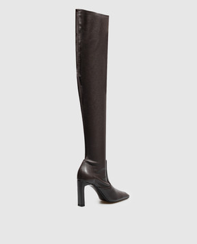 Toteme Brown leather over-the-knee boots 254WAS0262LE0193