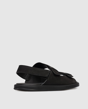 Doucal's Black nubuck sandals DU3030MYKOUF249