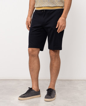 Stefano Ricci Navy blue wool and silk shorts M1T6100332CM10HA