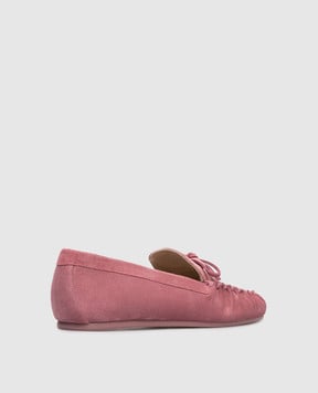 Stuart Weitzman Pink suede Britt loafers SM414
