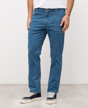 Stefano Ricci Blue jeans with monogram embroidery MFT61B3140TR138L
