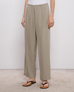 The Row Duvain Khaki Silk Pants 10776W4336